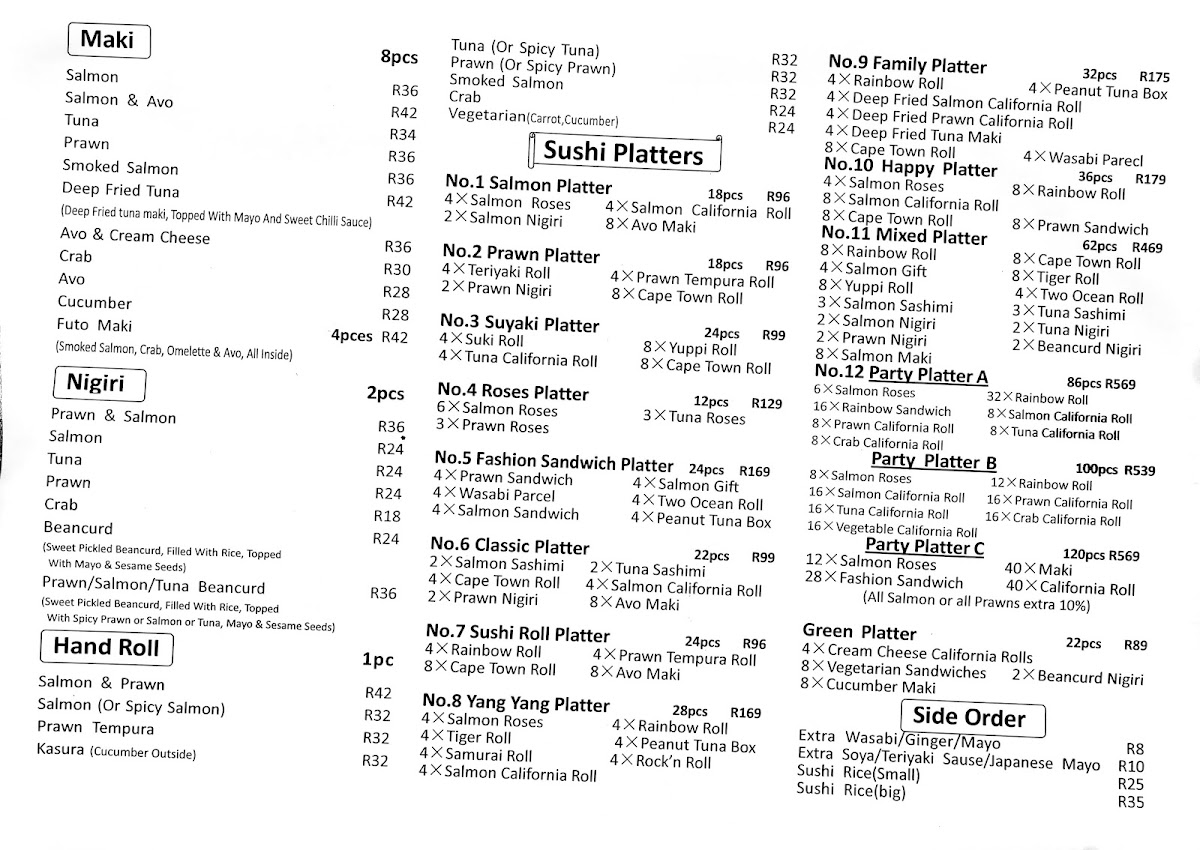 Menu Yang Yang Chinese Restaurant & Sushi Bar-6