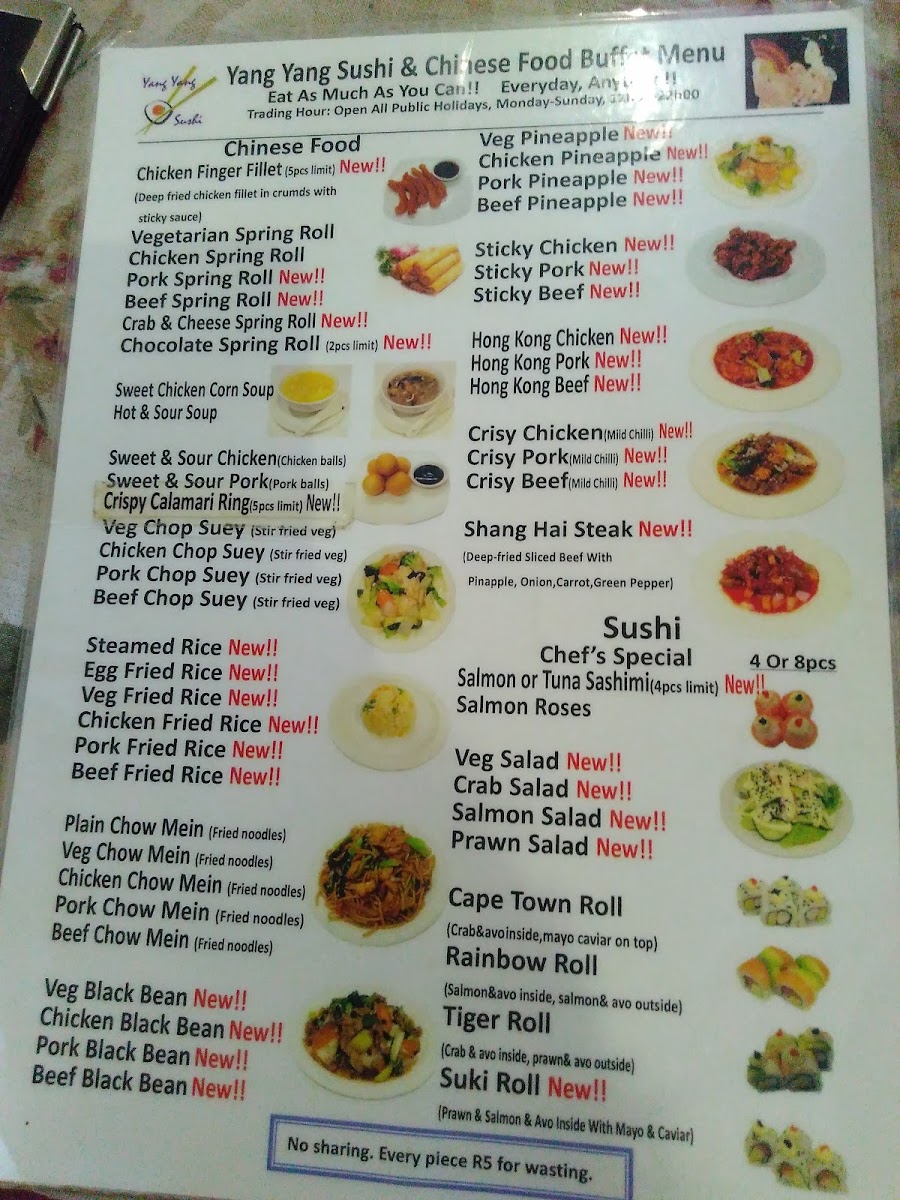 Menu Yang Yang Chinese Restaurant & Sushi Bar-8